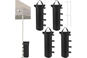 QITIXI:OU 4 Stück Pavillon Sandsäcke, Gewichte für Pavillon mit 8 Fixierter Nagel, Sturmfest & Wasserdicht Oxford Verdicken Sandsäcke zum Beschweren für Pop-Up-Baldachin, Markisen, Sonnenschirme