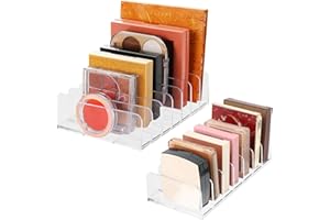 Anseom Organizer do cieni do powiek, 2 sztuki, organizer na kosmetyki, z 7 przegródkami, akrylowy uchwyt na paletę, przezroczysty akrylowy uchwyt na palety, do przechowywania cieni do powiek, pudru