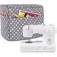 Luxja Dust Cover for Sewing Machine, Cover with Pockets for Sewing Machine and Extra Accessories (Compatible with Brother and Singer), Grey Dots