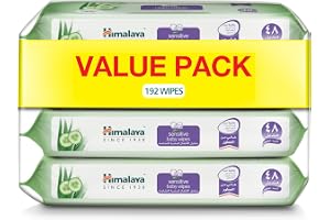 Himalaya Since 1930 Sensitive Baby Wipes Alcohol & Paraben Free for Sensitive Skin- 48 wipes X 4 packs (192 Wipes)