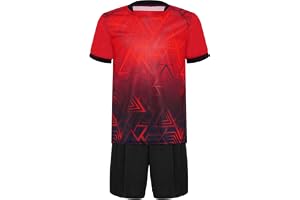 IEFIEL Barn flickor pojkar fotboll uniform tröjor set sportdräkt konkurrens sportkläder kortärmad t-shirt med korta byxor sho