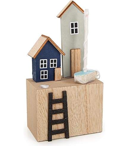 Logbuch-Verlag Maritime Deko Set - Häuser Am Meer Mit Segelbooten