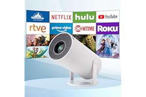 ASTARAMA Mini projektor, Upgrade HY300 Pro, projektor kina domowego 4K z systemem Android OS, obsługuje 5G WiFi, BT5.0, automatyczna korekcja trapezu, kąt 180 stopni, wyświetlacz 130 cali do