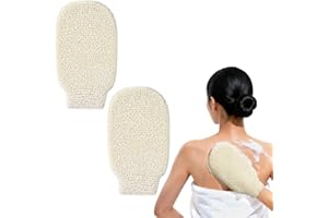 LOPHE Guantes Exfoliantes de Yute, 2 Piezas Manopla Exfoliante para Hombres y Mujeres, Guantes de Ducha con Fibras Vegetales de Yute, Exfoliating Glove para Spa,Masaje y Eliminar La Piel Muerta(Beige)