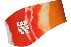 Ear Band-It Ultra Swimming Headband (Keep Water Out, Hold Earplugs in) Doctor Recommended Large (Ages 8-Adult) Tie Die Orange