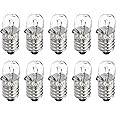 sourcing map E10 Screw Base Miniature Bulbs DC 6.3V Warm Yellow Light Mini Lamps with Storage Box, 1 Set/10 Pack