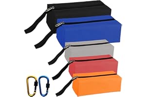JOYSEEDI 5PCS Zippered Small Tool Pouch with Mountaineering Buckle, 5Color Multipurpose Canvas Tool Bag Zipper Pouches Portable Storage Tool Bag, for Garden Technicians House Storage Outdoor