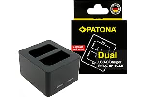 PATONA Dual Batteriladdare med USB-C, LED-Anzeige för Leica BP-SCL5 24003 | Kompakt reseladdare för M10, M10-P, M10-R, bara 64 g – med USB kabel