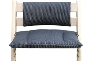 Blausberg Baby - coussins set Junior pour chaise haute Stokke Tripp Trapp (sans fente au coussin d'assise) - réducteur de siège - gris foncé anthracite étoile