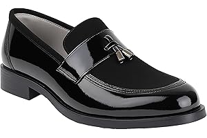 SIRRI Boys Suede Dress Shoes Slip on Tassel Formal Loafers