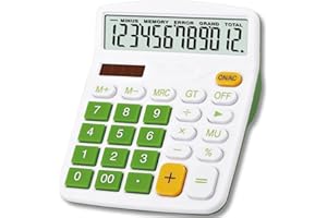 Mengshen Calcolatrice da tavolo, calcolatrici grandi Batteria solare a doppia alimentazione 12 cifre LCD Display Calcolatrice dedicata finanziaria Calcolatrice standard per ufficio/casa/scuola