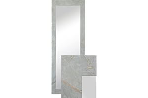 BD ART - Specchio decorativo da parete, specchio guardaroba a figura intera, 150 x 50 cm, in cemento dorato