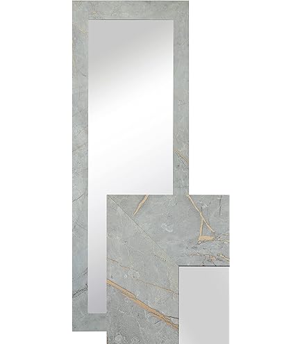 Specchio Da Parete Flex 35 90x70 Cm - Cornice In MDF Bianco Opaco, Made In Germany