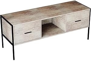 Marca Amazon - Movian Mueble TV con 2 cajones, 124 x 40 x 50 cm, madera clara