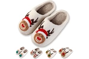 MUMIK Chaussons Femme Homme, Pantoufles Femme Hiver Confortable Chausson Chaud Fourré Pantoufles AntidéRapantes pour L'IntéRieur et L'ExtéRieur