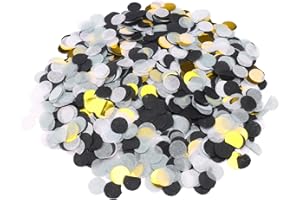 GoldRock 50g Konfetti Schwarz Gold, ca.6000 Stück Tischdeko, Streudeko für Hochzeit Geburtstag, Luftschlangen, Glitzer Groß, Confetti, Goldene Luftschlangen, Bunt Deko