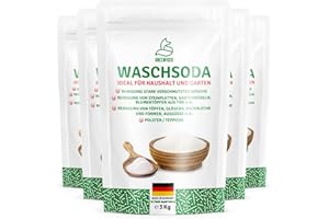GENERISCH GREENFOXX Waschsoda Pulver 5x 3 kg, pH+ pH Plus für Pool, Spa & Aquarium, pH Heber, pH Regler, Soda Pulver, Reiniger für Steinplatten, Gartenmöbel, Töpfe, Backbleche, Wäsche, Polster & Teppiche