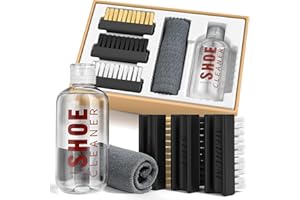 BALORIZ Sneaker Reinigungsset, weißes Schuhreinigungsset mit 3 Schuhbürsten und Handtüchern für Turnschuhe, Leder, weiße Schuhe, Wildleder, Stiefel, Segeltuch, PU, ​​Stoff usw (250 ml)