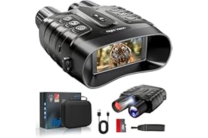 CamZeste Jumelle Vision Nocturne 4K 48MP, 10 000 mAh Rechargeable, f/1.4 Grande Ouverture Jumelles Infrarouge, Portée de Vision 600M, 3" HD Écran, Zoom Numérique 8X avec Carte TF 32 Go