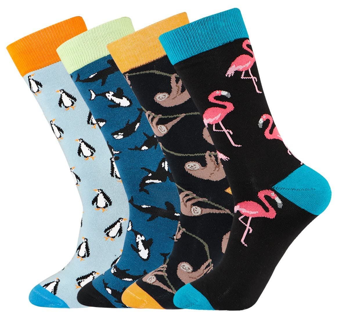 NALACAL Funny Mens Colorful Dress Socks - Fun Novelty Patterned Cotton Crazy Design Socks(4 Packs): Buy Online at Best Price in UAE - Amazon.ae 5