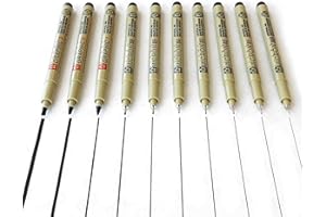 Sakura Pigma Zestaw 10 markerów z końcówką Micron i grafiką Pigment czarny 0,05 mm do 3,0 mm