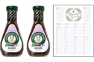 THINK OUTSIDE THE GIFT Dressing Sauce Bundle which Contains Newman's Own Balsamic Dressing 250ml - Pack of 2 with Grocery List Card