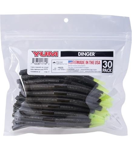 YAMAMOTO BAITS Zako Lot de 6 citrouille verte avec flocons noirs 10,2 cm
