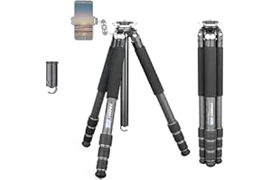 Treppiede in fibra di carbonio-INNOREL GT324C Treppiede portatile compatto professionale per fotocamera digitale DSLR con colonna centrale a forma speciale Tubo da 32 mm Carico massimo 25 kg