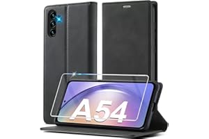 Ailicici für Samsung Galaxy A54 5G Hülle Leder, Mit Schutzfolie, Handyhülle für Samsung A54 5G Hülle Klappbar Leder Flip Wallet 360 Stoßfeste Case Schutzhülle Holster Klapphülle A54 Samsung 5G Hülle