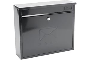 BURG-WÄCHTER Burg-Wachter MB02A Anthracite Elegance Wall Mounted Galvanised Steel Lockable Weatherproof Post Box RAL7016 - 36x31x10cm