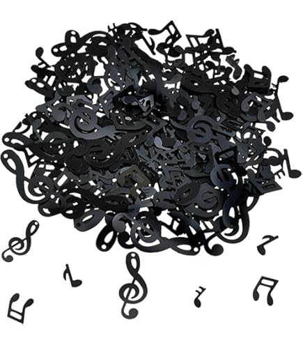 Confettis En Forme De Notes De Musique - Déco De Fête à Thème Musical - PVC Noir - 30g - Pour Anniversaire, Mariage, Soirée