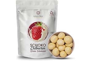‎SULTAN'S PALACE Sultan’s Palace gefriergetrocknete Erdbeeren in Weisse Schokolade – 1000 g – Fruchtig und knackig – Schokoladenfrüchte – Geschenkidee