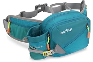 ‎BUFFUP buffup® Bauchtasche mit flaschenhalter,hüfttasche Sport für Outdoor hundetraining Radfahren wandern Laufen,gürteltasche Damen Herren groß