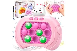 PIPIHOME Pop it Game Fidget Toys for Kids Rabbit Push Game Sensory Toys Bunny Handheld Light up Puzzle Games Stress Toy Easter Birthday Gift for Girls Boys, Easter Party Bag Fillers Basket Stuffers