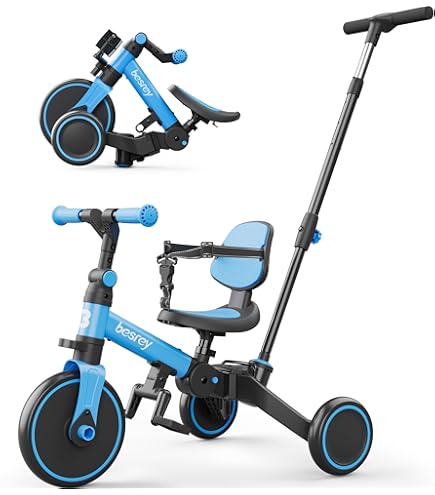 Triciclo Evolutivo Moovkee Per Bambini 1-5 Anni - 6 Configurazioni, Con Puntale E Cintura