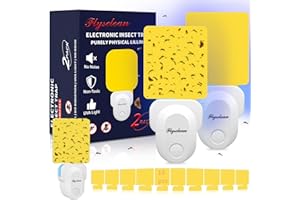 HAPPY WATCH Piège à Insectes Volants d'Intérieur, 2025 Piège à Moustiques sans Danger, Piège à Moucherons Volants pour Un Usage Domestique avec Tampon Collant pour Mouches des Fruits – Blanc 2 Paquet