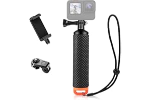 ShipeeKin Waterproof Floating Hand Grip Handle Float Stick Swimming Monopod Underwater Hand Stick Compatible with Cellphone & Action Cam like all Gopro Hero Series, SJCAM, Fusion, Insta360, 4K ect