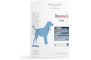 DYNAMOPET | Dynamo L Large - Alimento Complementare per le Difese dell'Organismo di Cani che vivono in Aree Calde e Umide, 20 Bustine da 10 g - una Bustina ogni 40 kg di Peso dell'Animale