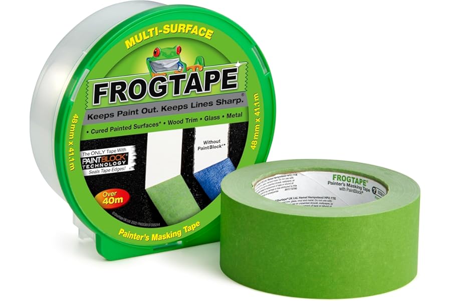 Frog Tape Green Multi Surface Painters Masking Tape 48mm x 41.1m. Indoor painting and decorating for sharp lines and no paint bleed