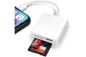 AkHolz 2 in 1 SD Card Reader for iPhone iPad Camera Card Viewer Trail Game Camera DSLR Dash Cams, Portable No App Required