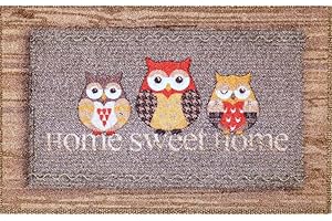 oKu-Tex Wycieraczka | mata zatrzymująca brud | Deco-Soft Entrance | Home Sweet Home | nadruk | do wnętrz | do przedpokoju/drzwi wejściowe/klatki schodowej | antypoślizgowa | 40 x 60 cm