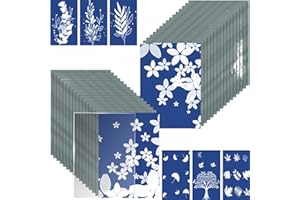 AELMIYW 50 Pcs Cyanotype Paper, Cyanotype Printing Paper, Sun Art Drawing Nature Print Craft Kits for Kids Adults Arts Crafts DIY Projects(A6,10.5X14.8cm)