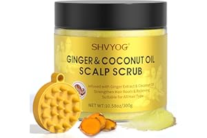 SHVYOG Exfoliante Para el Cuero Cabelludo, Exfoliante de Jengibre Para el Cuero Cabelludo, Tratamiento Para Fortalecer el Cabello, Cuidado Capilar Desintoxicante y Nutritivo, 300g