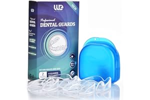 Wewell mouth Guard For Grinding Teeth, Protect Tooth Enamel, Improve Sleep Quality, 4 Moldable Mouthpieces, Eliminates Bruxism Clenching - 2 Sizes