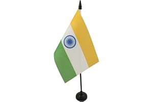 AZ FLAG - Tischflagge Indien - 15x10 cm - Indische Tischfahne 10 x 15 Cm - Flaggen