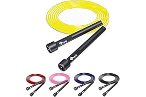 YSCARE Corde à sauter réglable Corde de vitesse Corde Crossfit pour l'exercice d'entraînement de boxe Fitness pour hommes et femmes enfants Jeu Scolaire activité de Plein air 9ft
