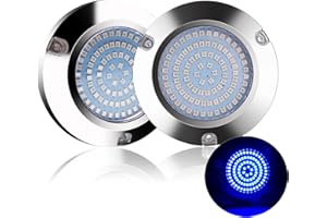 KOVNISE LED Underwater Light for Boats 316 Stainless Steel Boat Transom Mount Light, Waterproof LED Lights/Marine Lights 10-30V，for Stern Interior Navigation Deck Courtesy Night Fishing (Blue*2)