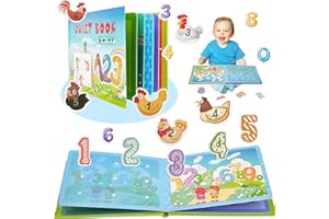 BEYIUDEFU Livre calme Jouets éducatifs Jouets pour enfants Éducation précoce Livre d'insertion Jouet Cadeau pour enfants 1 2 3 ans