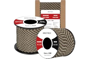 Brotree 2mm Paracord 3 Strands 30M 100% Nylon Rope Parachute Cord for Outdoor, Craft, DIY - 90kg Breaking Load (Forest Camo)