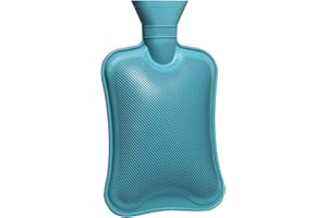 CALINDOO - Bouillotte Eau Chaude En Caoutchouc Naturel - Conçue Dans Un Moule Unique CALINDOO - Bouchon Hermétique - Efficacité Longue Durée - 2L - Bleu Pastel